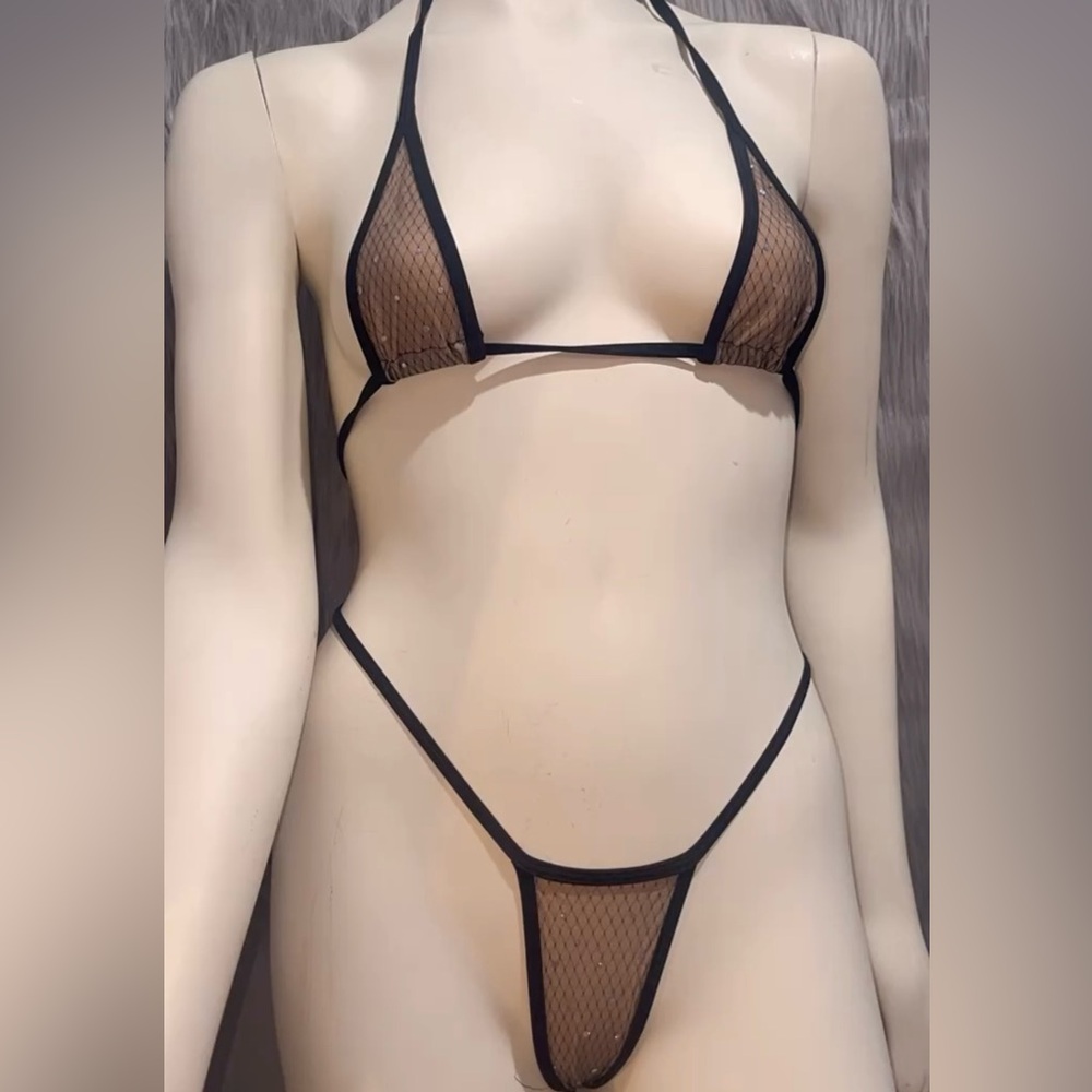 Tan Rhinestone Bikini Set - Picture 2 of 2